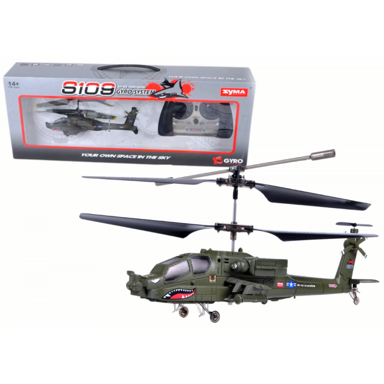 RC Vojenský Vrtuľník S109G SYMA zelený