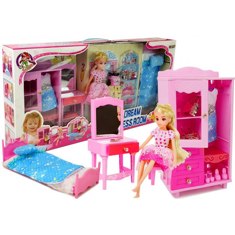 Súprava nábytku pre bábiky + bábika