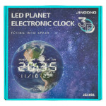 Nástenné hodiny Planéta Zem – LED displej, 32 cm