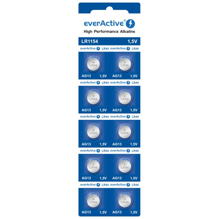 Bateria everActive Alkaline G13 LR44 LR1154 blister 10szt.