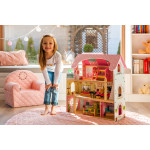 Drevený domček pre bábiky + nábytok