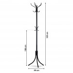 Čierny stojaci vešiak na oblečenie - 16 háčikov