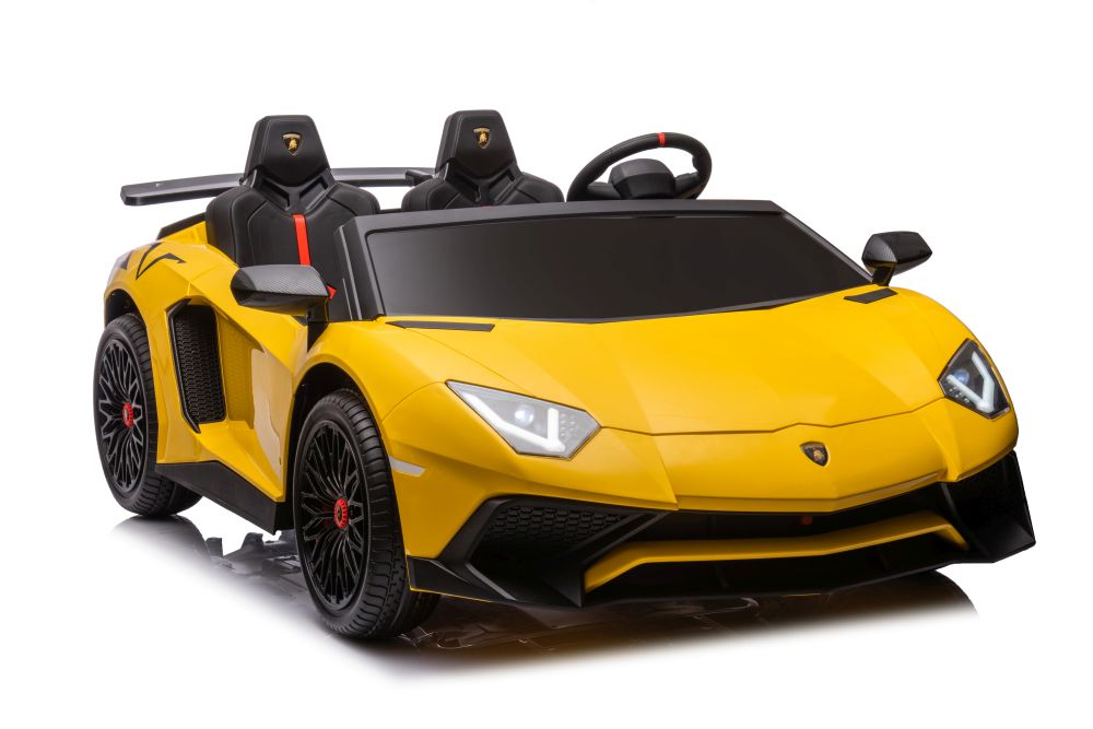 LEAN CARS Elektrické autíčko Lamborghini XXL - 200W 24V - dvojmiestne - žlté - 200W - 24V/14Ah - 2023